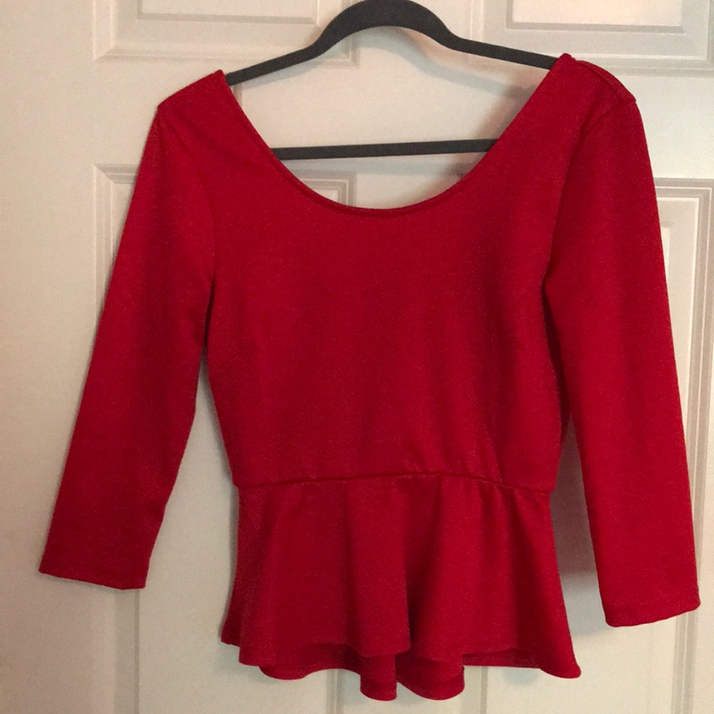 3/4 sleeve peplum top